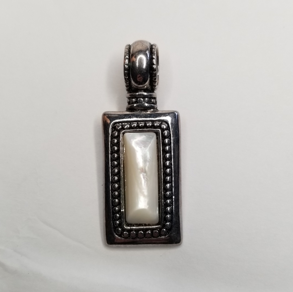 Premier Designs Silver Plated Mother Of Pearl Slide Pendant